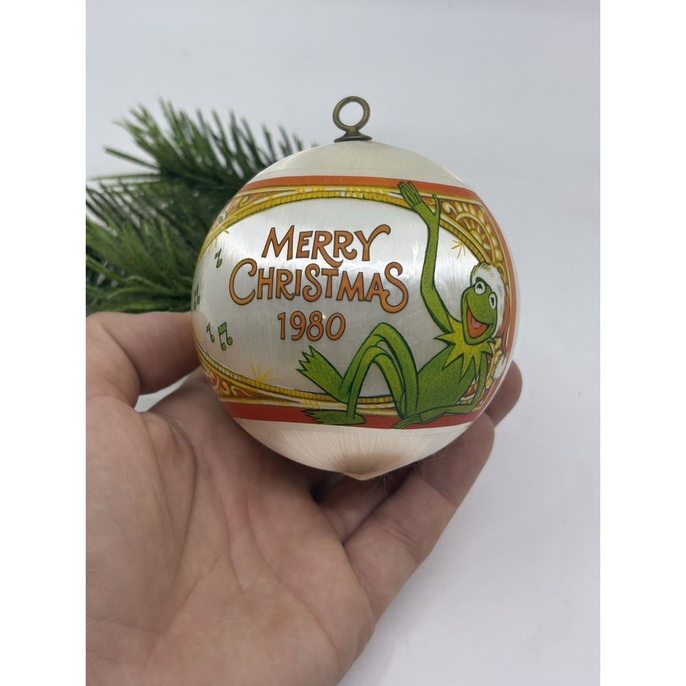 Muppets Satin Hallmark Christmas Ornament 1980 VTG Kermit Miss Piggy Fozzie